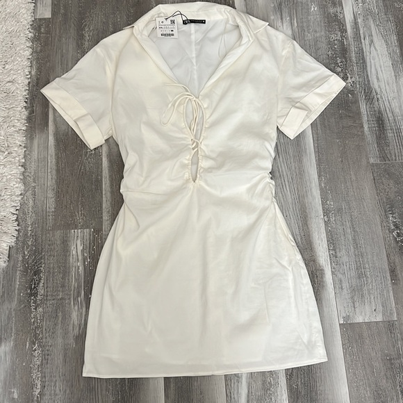 Zara Stretched Linen Blend Dress - Picture 7 of 9